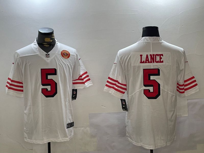 Men San Francisco 49ers #5 Lance White Second generation 2024 Nike Limited NFL Jersey style 5->san francisco 49ers->NFL Jersey
